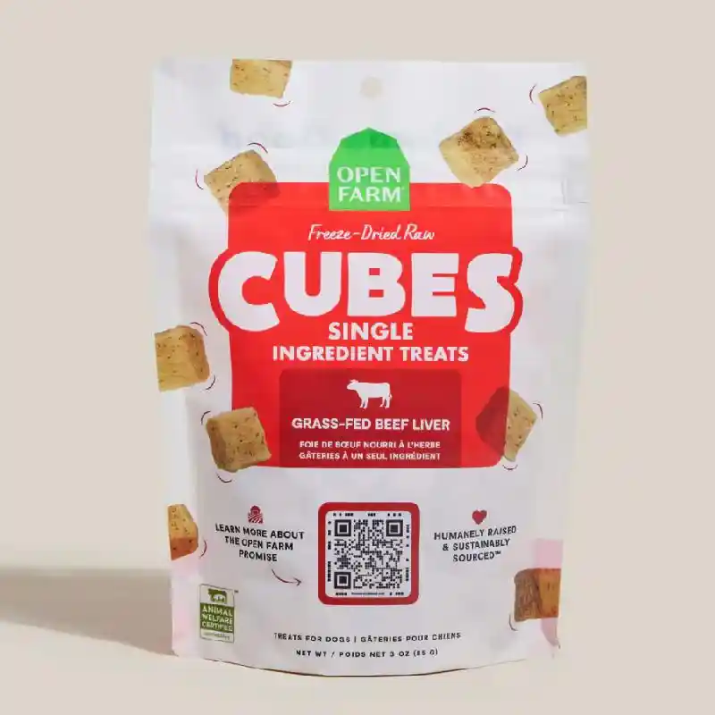 Open Farm Cubes | Freeze Dried Beef Liver Treat 3oz