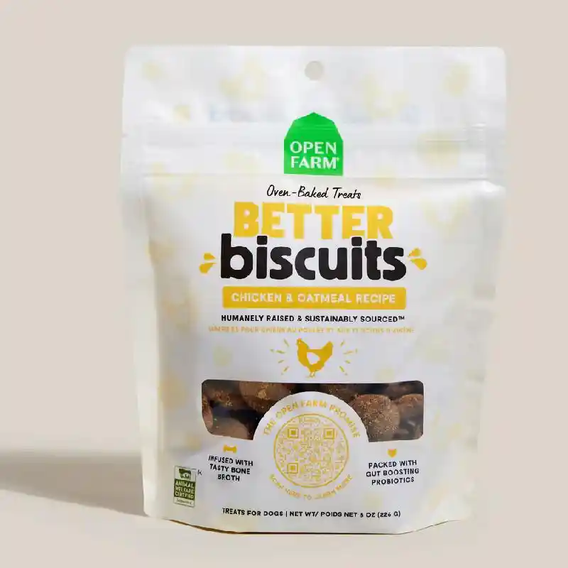 Open Farm Better Biscuits Treats | Chicken & Oatmeal 8oz