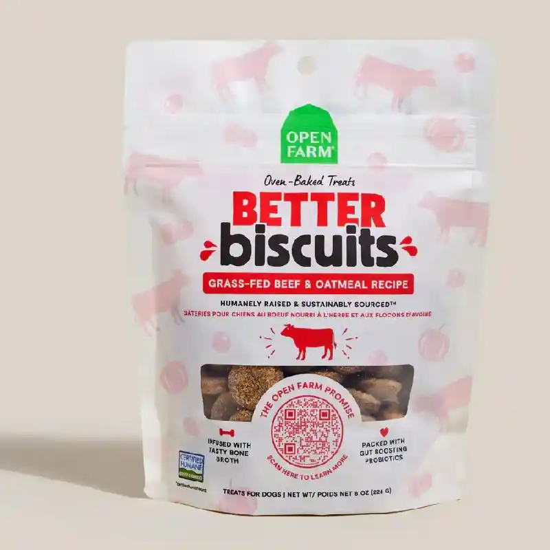 Open Farm Better Biscuits Treats | Beef & Oatmeal 8oz