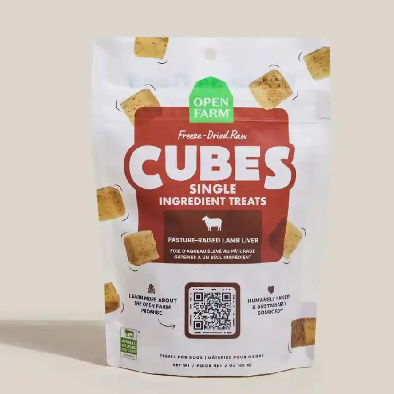Open Farm Cubes | Freeze Dried Lamb Liver Treat 3oz