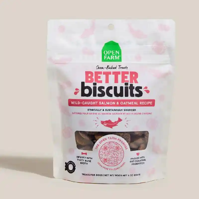 Open Farm Better Biscuits Treats | Salmon & Oatmeal 8oz
