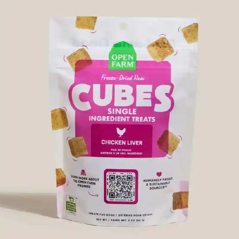 Open Farm Cubes | Freeze Dried Chicken Liver Treat 3oz